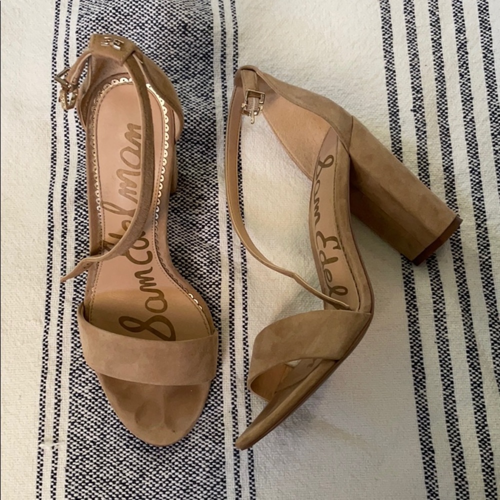 Sam Edelman Suede Nude Block Heels